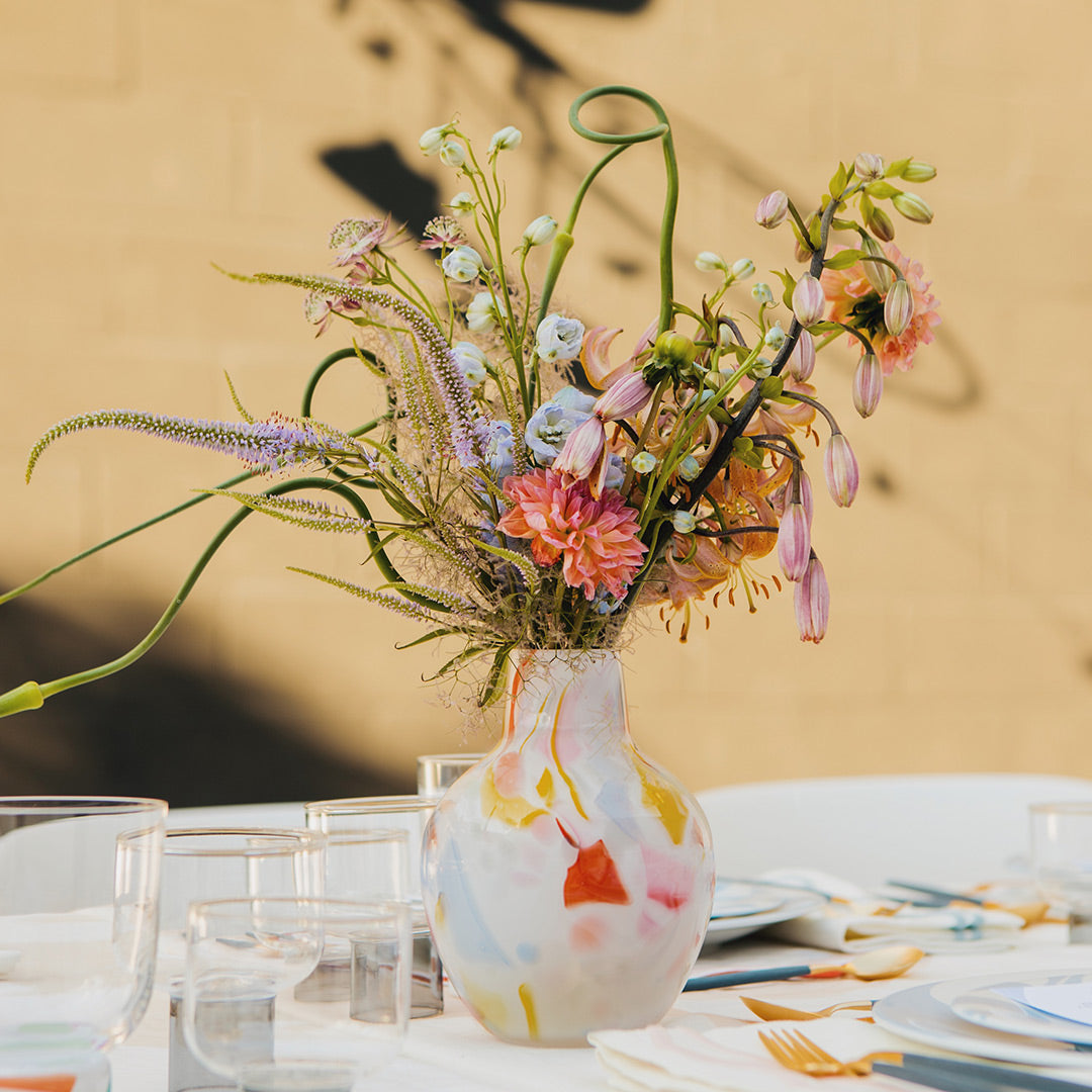 Colorblock Confetti Glass Vase