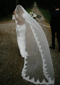 Catarina Beaded Lace Wedding Veil - Daphne Newman Design