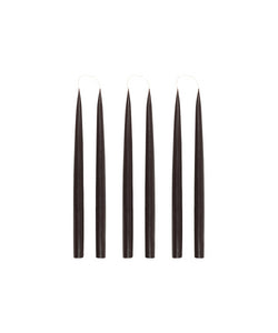 Rebecca Udall Set of 6 35cm Danish Taper Candles, Chocolate Brown