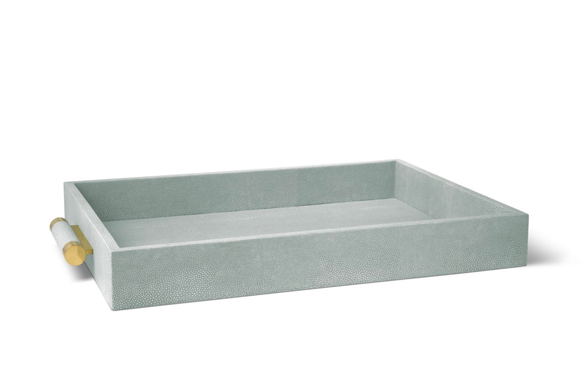 Classic Shagreen Serving Tray, Mist