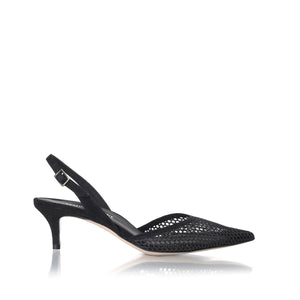 Classic Slingback 45 in Black Glitter Mesh