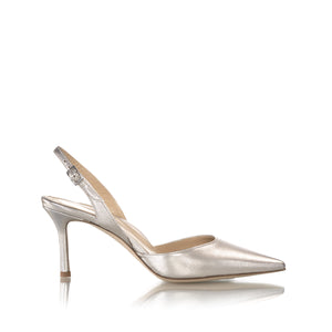 Classic Slingback 70 in Beige Metallic