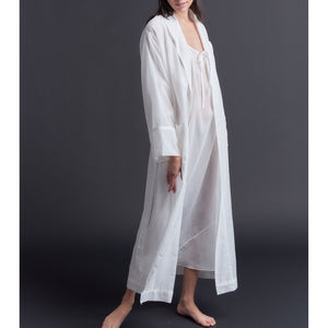 Claudette Pearl Silk Cotton Robe