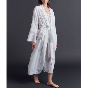 Claudette Pearl Silk Cotton Robe