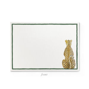 Leopard Stationery Cards, Personalized Set of 50