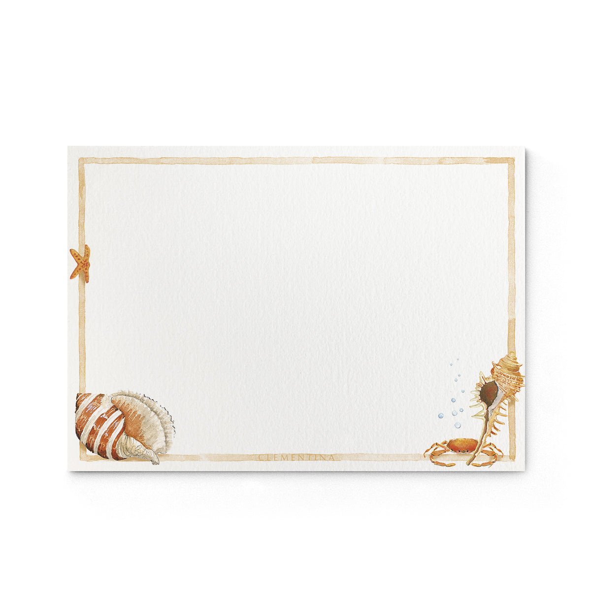 Shells on Shells Stationery Cards, Personalized Set of 50