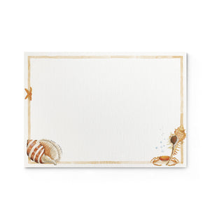 Shells on Shells Stationery Cards, Personalized Set of 50