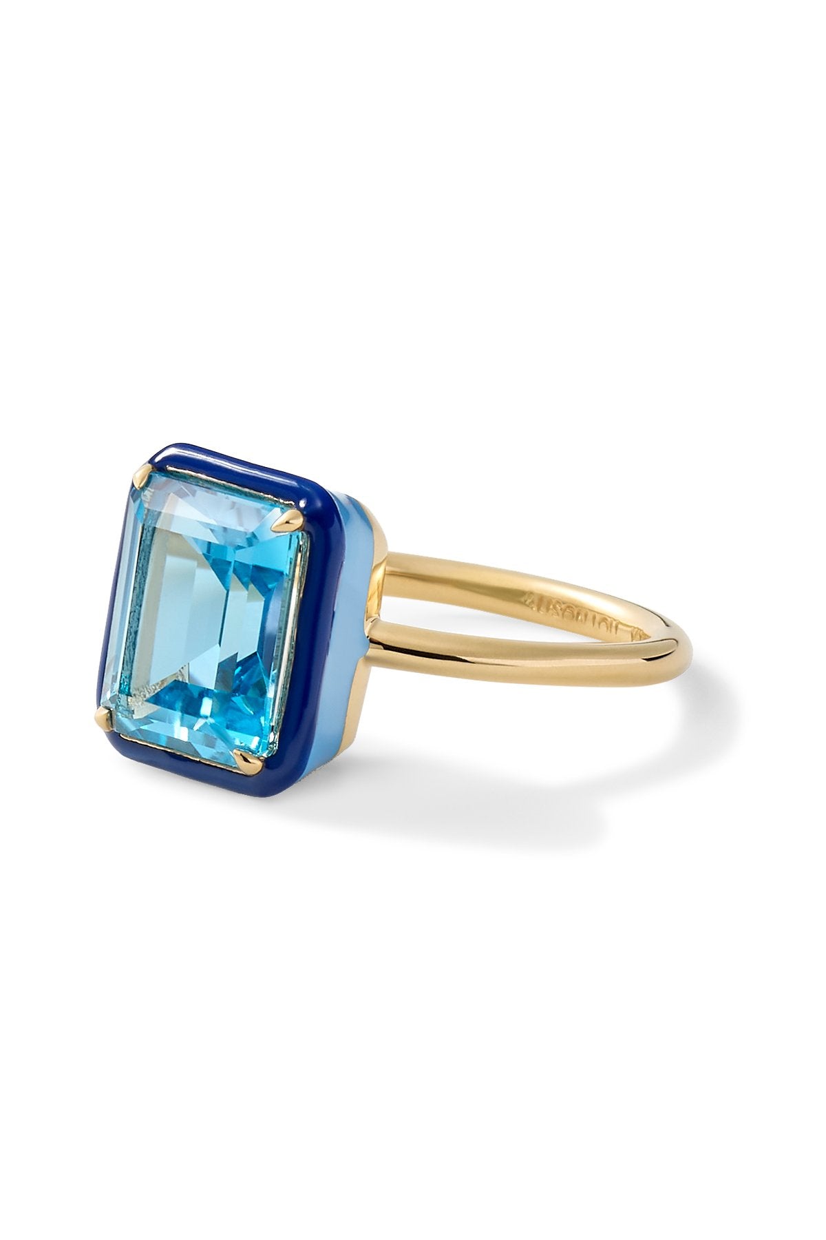 Rectangular Blue Topaz Cocktail Ring