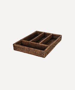 Rebecca Udall Rattan wicker Cutlery tray brown