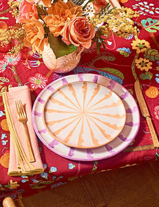 Casa Lila Salad Plate with Candy Cane Stripes