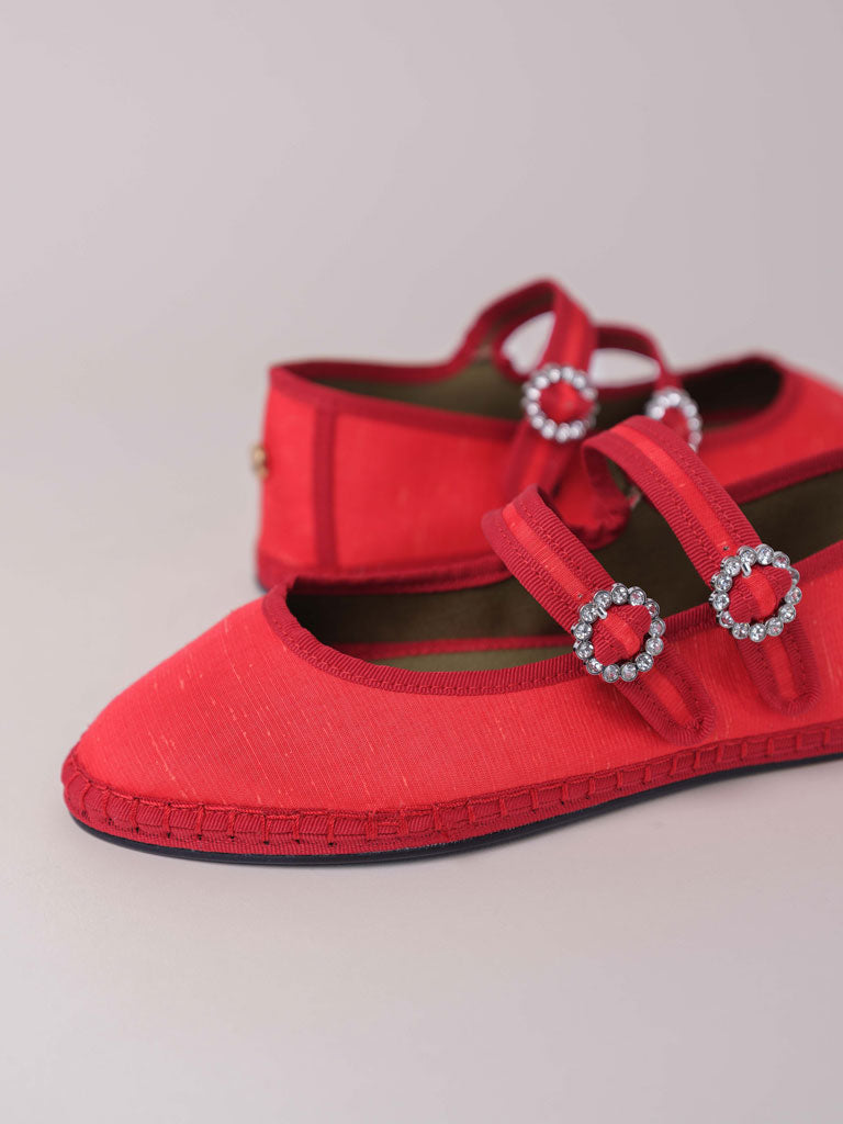 Double Lace Flat in Pepper