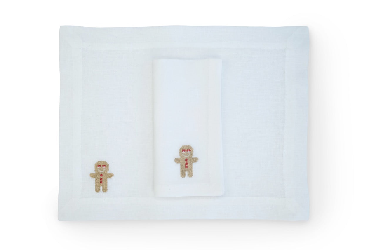 Sparkling Ginger Bread Napkin and Placemat, Set of 2