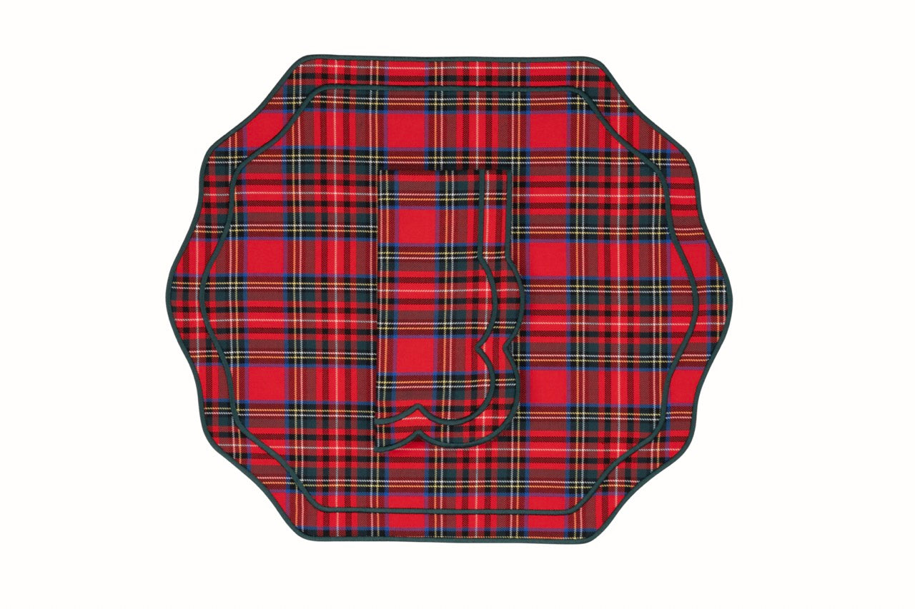 Stucco Red Tartan Napkin and Placemat, Set of 2