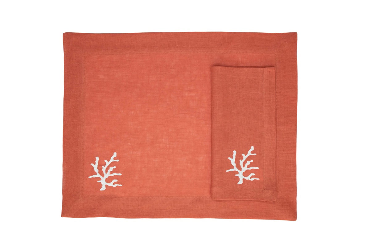 Coral Collection Napkin and Placemat in Tarcin, Set of 2