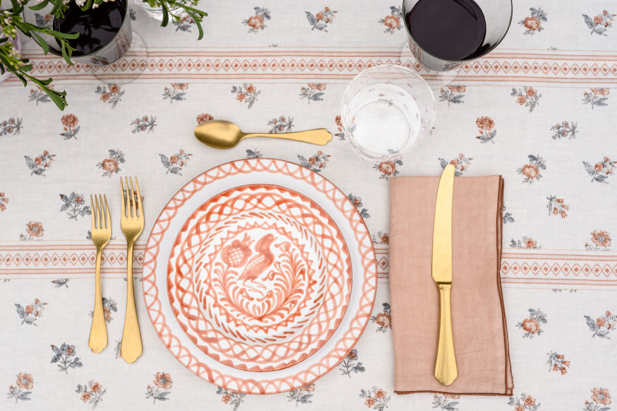 Casa Coral Salad Plate with Traditional Designs