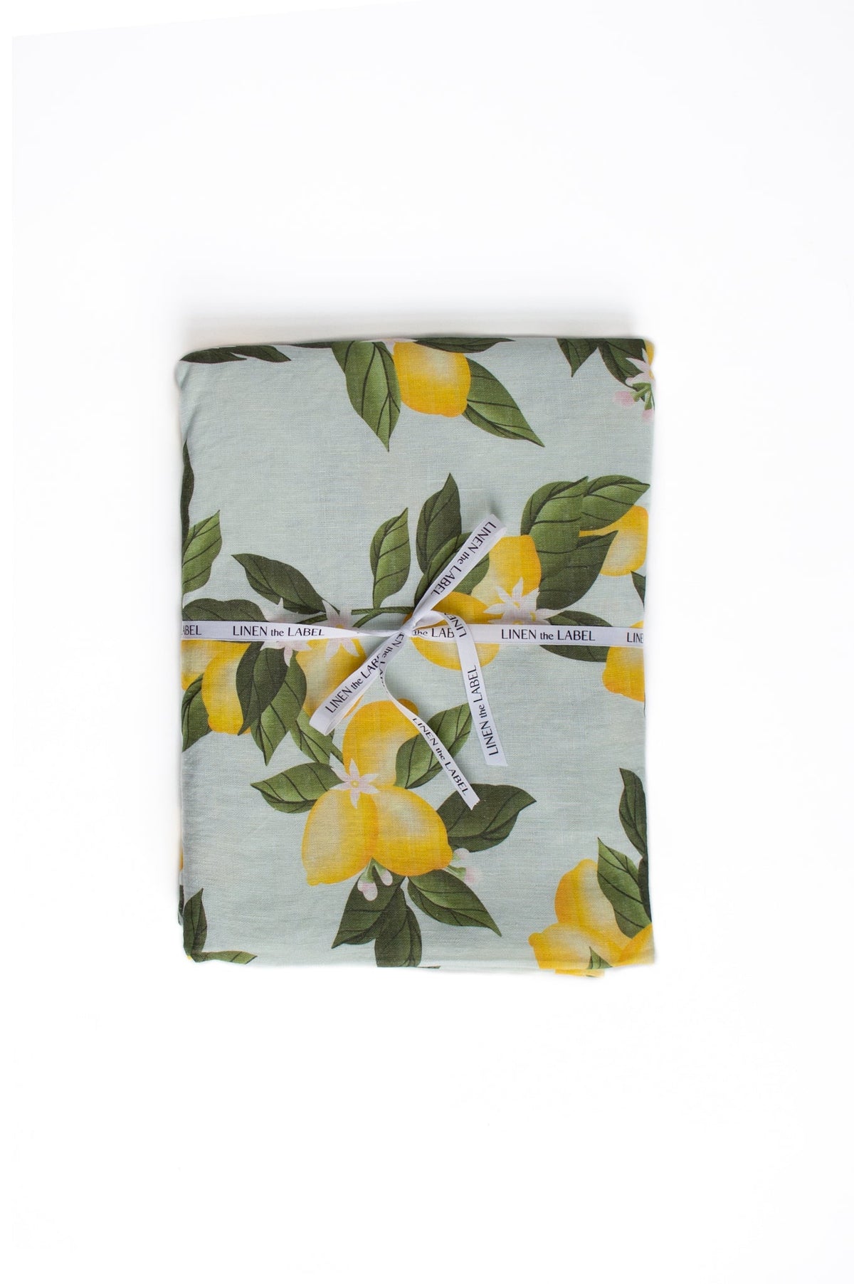 Linen Coverlet in Lemon Print