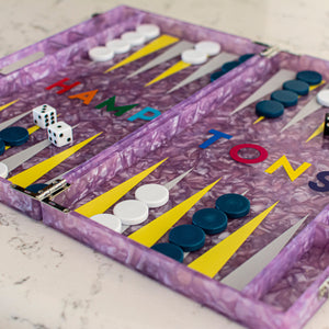 Hamptons Backgammon Board in Purple