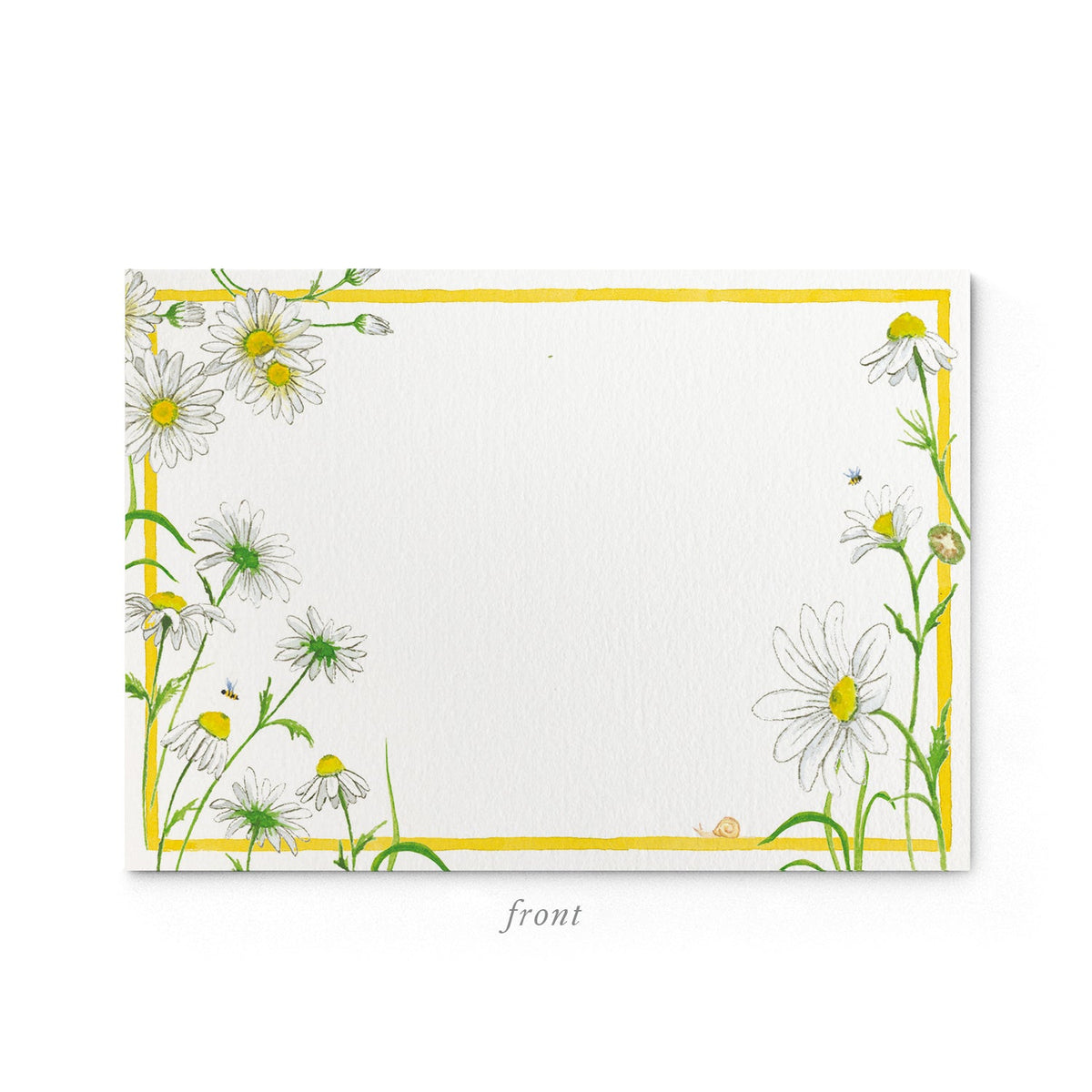 Daisies Stationery Cards, Personalized Set of 50