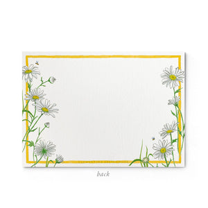 Daisies Stationery Cards, Personalized Set of 50