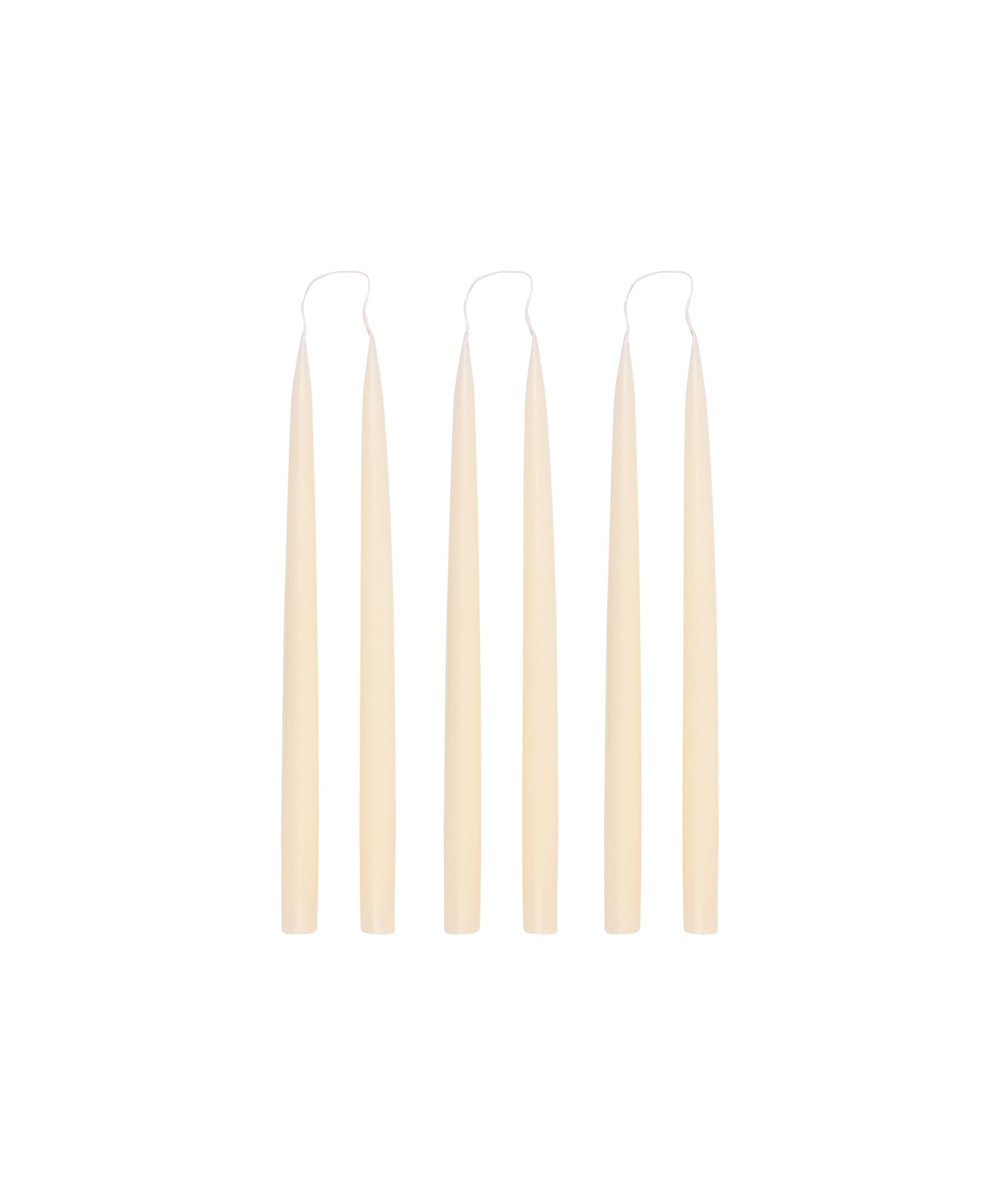 Danish Taper Candles in Ivory, Set of 6