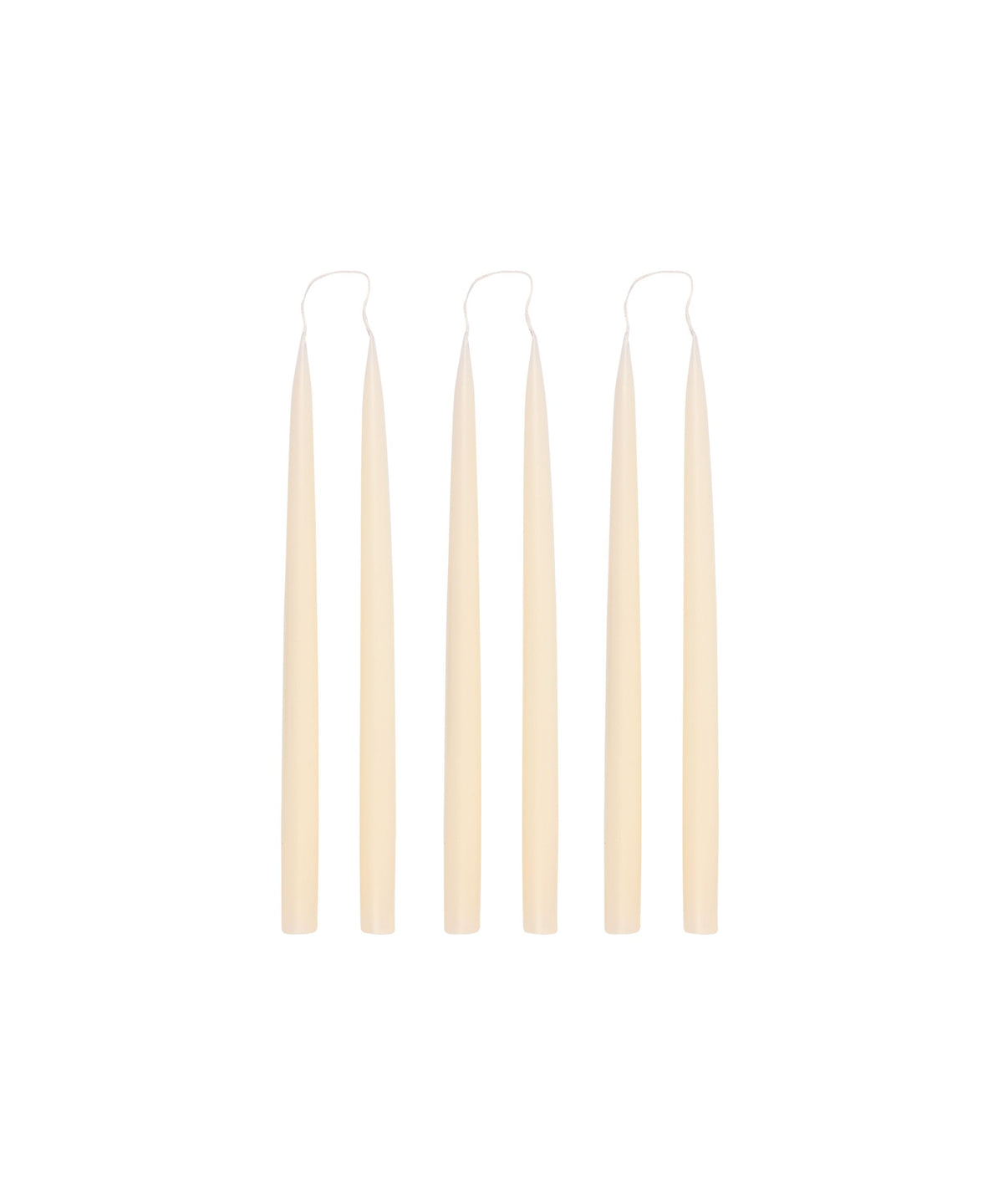 Danish Taper Candles in Ivory, Set of 6