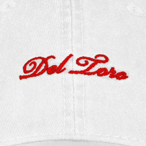 White Embroidered Cotton-Twill Adjustable Baseball Cap