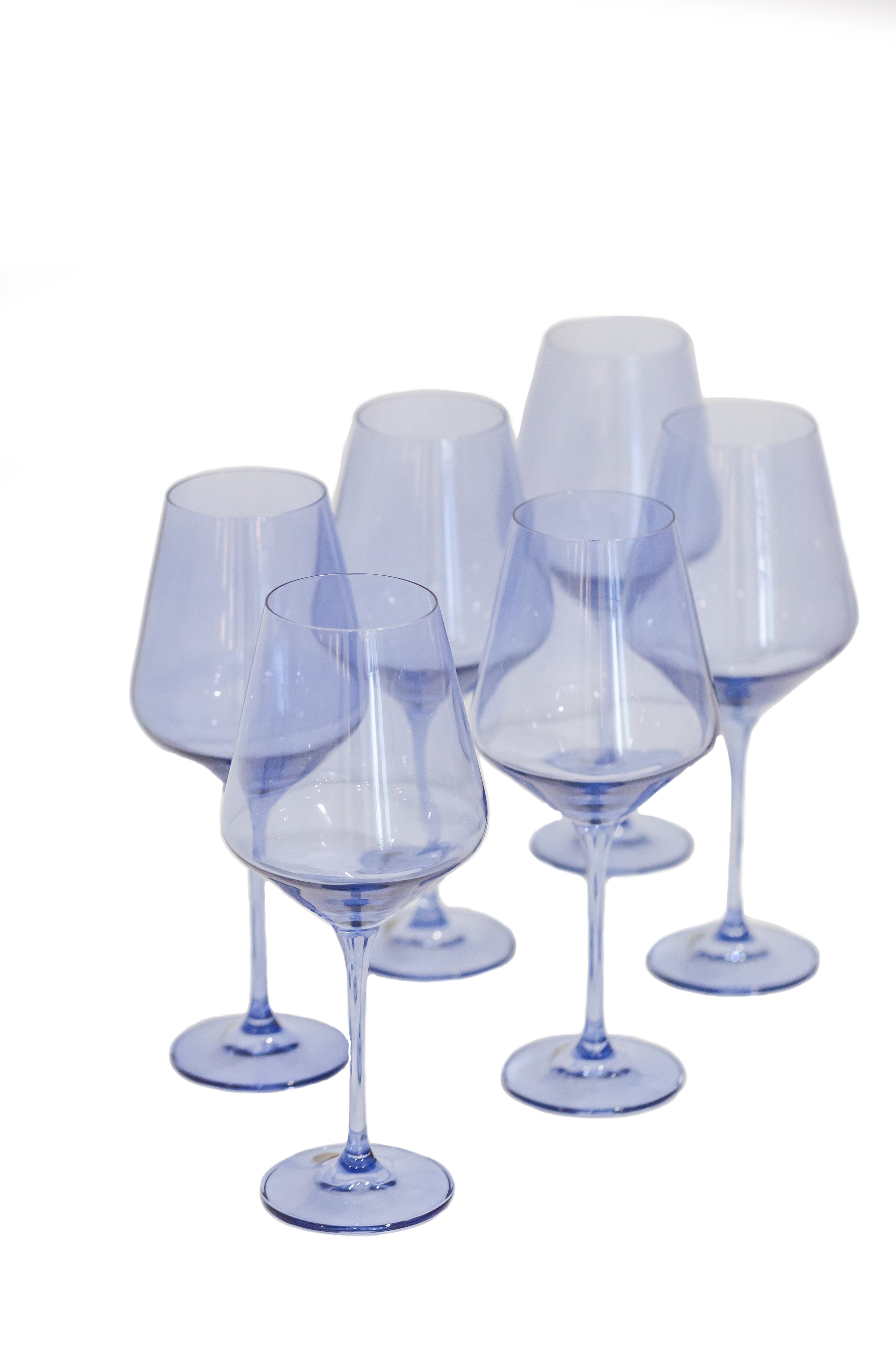 Wine Stemware, Set of 6 Cobalt Blue