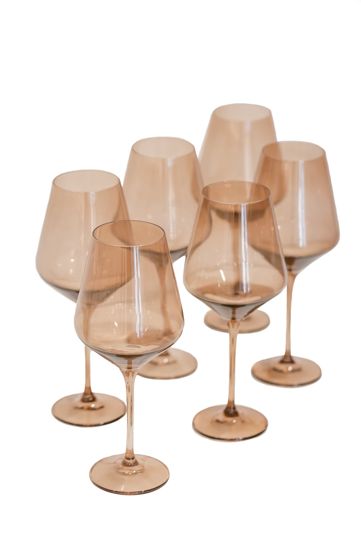 Wine Stemware, Set of 6 Amber Smoke