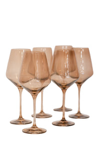 Wine Stemware, Set of 6 Amber Smoke