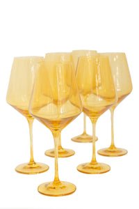 Wine Stemware, Set of 6 Yellow