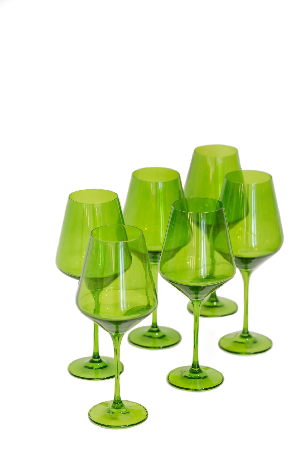 Wine Stemware, Set of 6 Forest Green