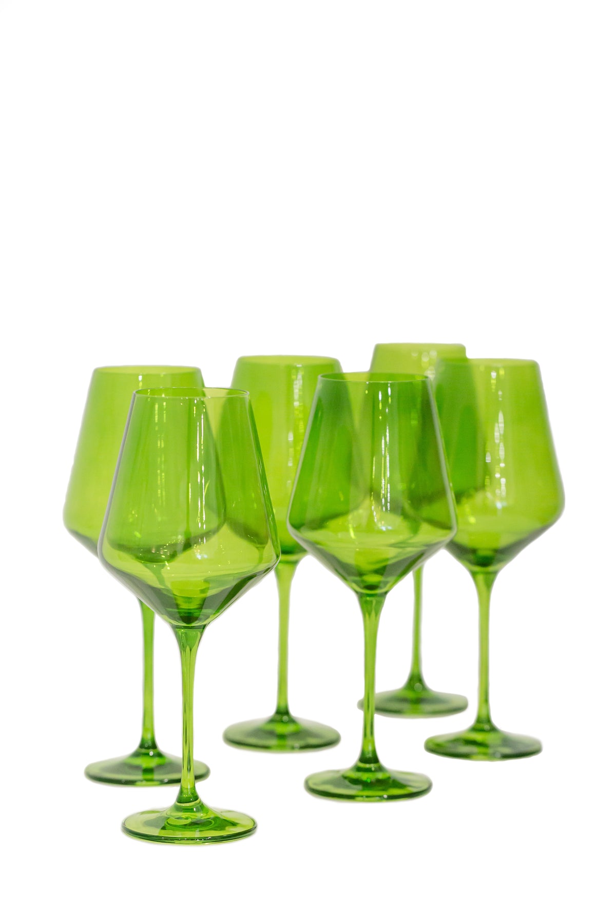 Wine Stemware, Set of 6 Forest Green