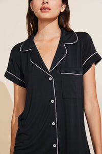 Gisele Shortie PJ Set in Black/Sorbet