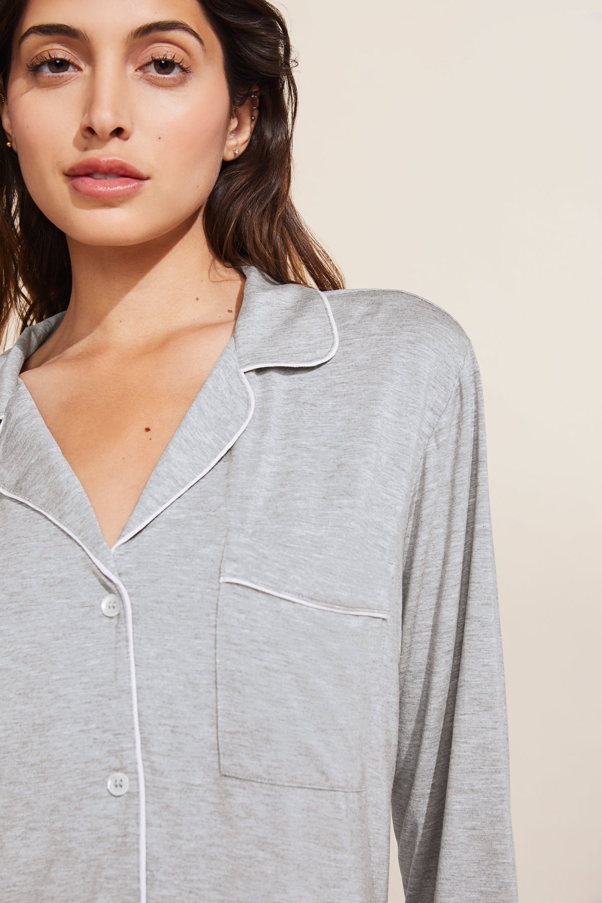 Gisele Sleepshirt in Heather Grey/Sorbet