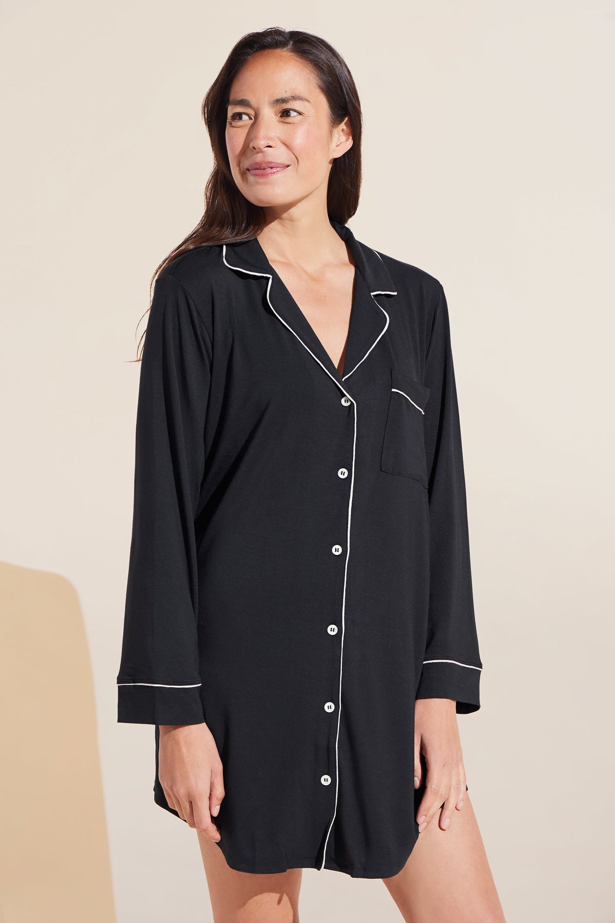 Gisele Sleepshirt in Navy/Ivory