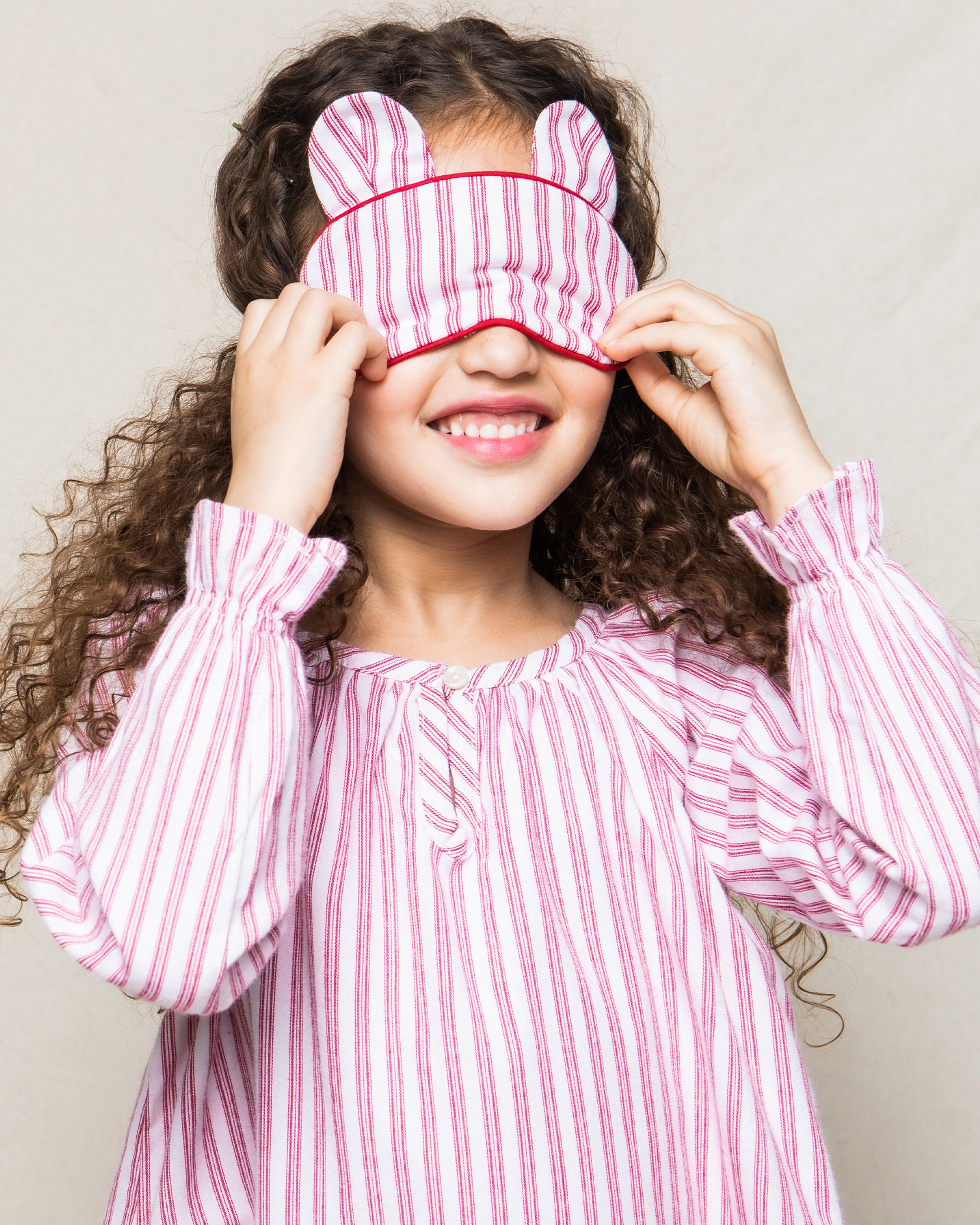 Children’s Antique Red Ticking Bear-y Sweet Eye Mask