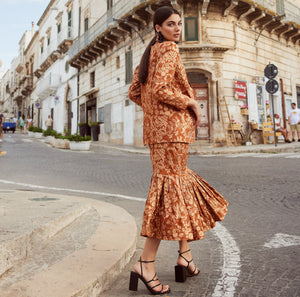 Mary Embroidered Blazer in Copper