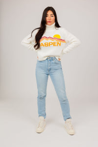 Cropped Retro Aspen Turtleneck Sweater