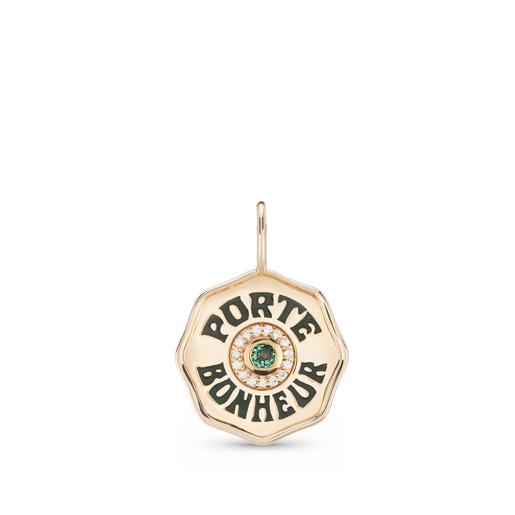 Mini Porte Bonheur Charm with Diamond Halo