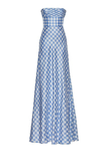 Emilie Cornflower Gingham Gown