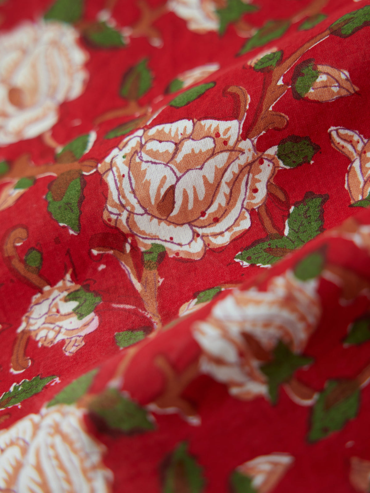 Casey Puff Sleeve Top in Scarlet Ivory Rose Floral