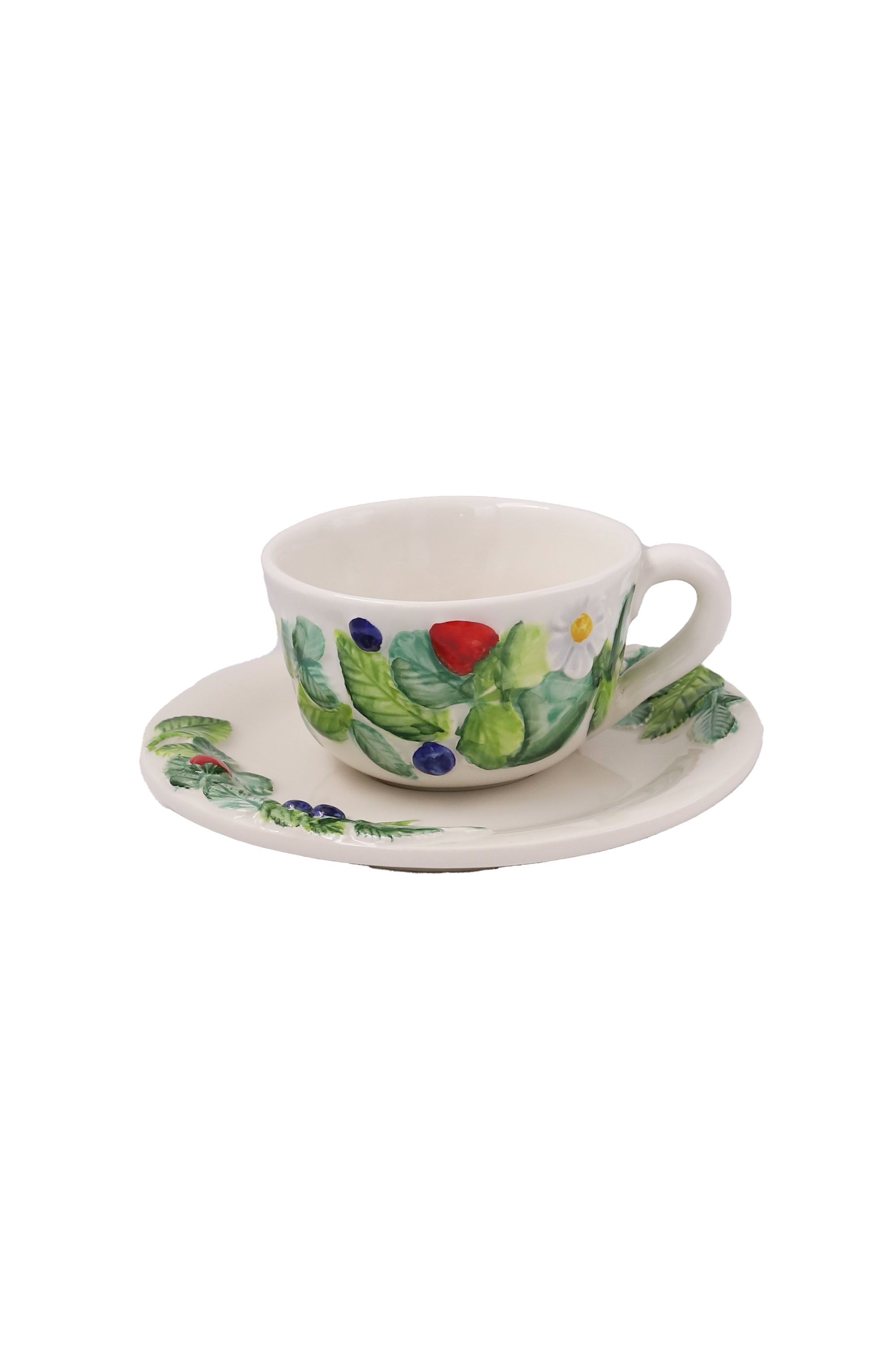 Frutti Di Bosco Teacup & Saucer,  Set of 2 - Skye McAlpine Tavola