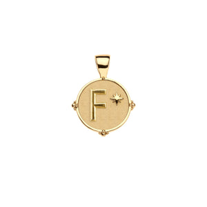 JW Letter Coin Pendant Necklace