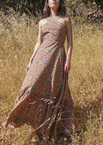 Isabel Maxi Dress in Tawny Multicolor Floral