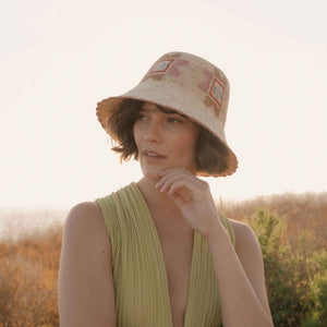 Reya Packable Crochet Bucket Hat in Natural