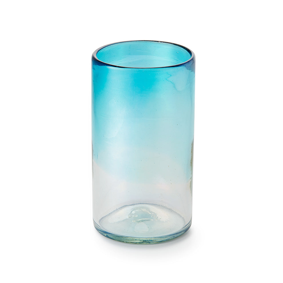 Iridescent Ombré Turquoise Highball Tabletop Mexico 