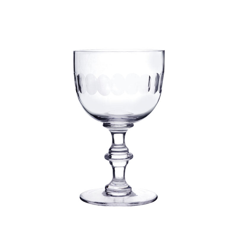 Crystal Wine Goblets with Lens Design, Set of Four