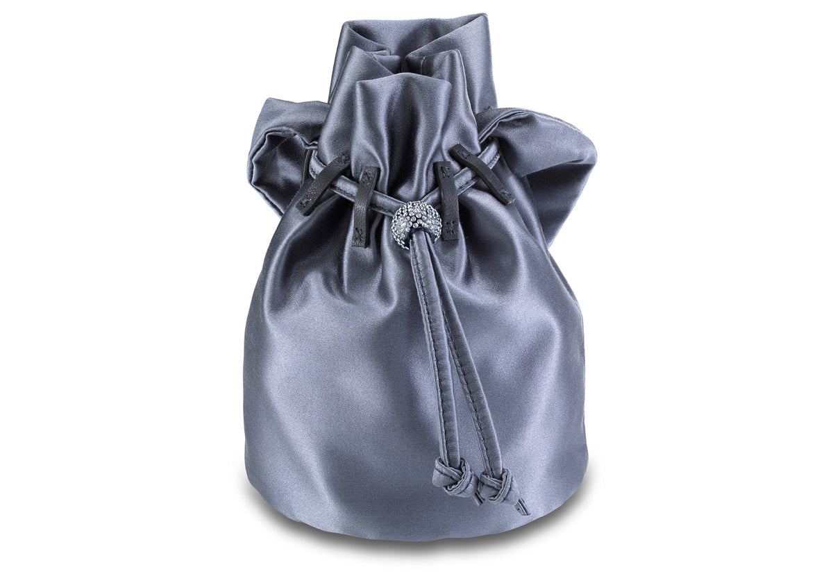 Grace Pouch Petite in Iron Satin