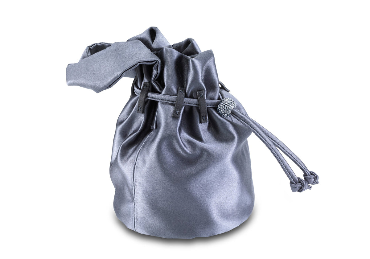 Grace Pouch Petite in Iron Satin