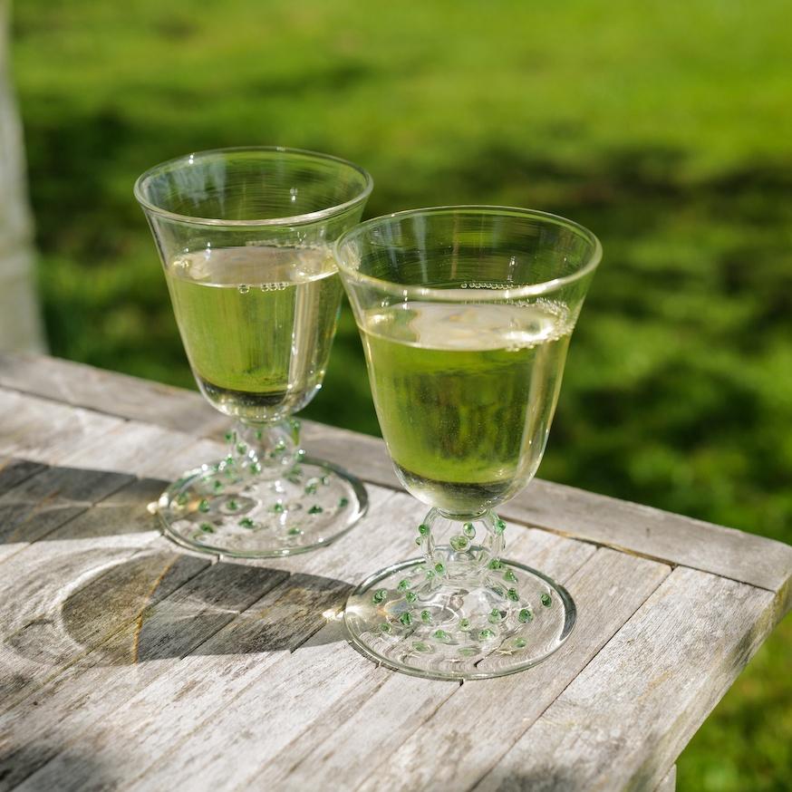 Issy Granger Green Pom Wine Glass 